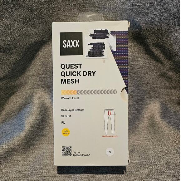 SAXX Quest Quick Dry Mesh Baselayer Bottom Men Sz Large Slim Fit Lightweight - Picture 1 of 5
